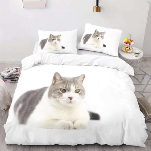 Cute Pet Cat Print Bedding Full Twin Queen King Duvet Covers Bedding Set