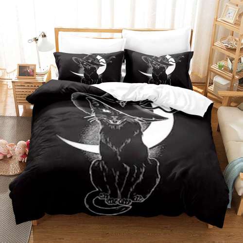 Cartoon Cute Pet Cat Print Bedding Full Twin Queen King Duvet Covers Bedding Set