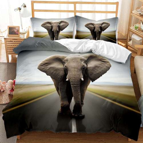 Wild Animal Elephant Print Bedding Full Twin Queen King Duvet Covers Bedding Set