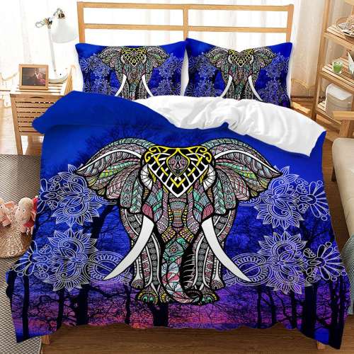 Wild Animal Cartoon Elephant Print Bedding Full Twin Queen King Duvet Covers Bedding Set