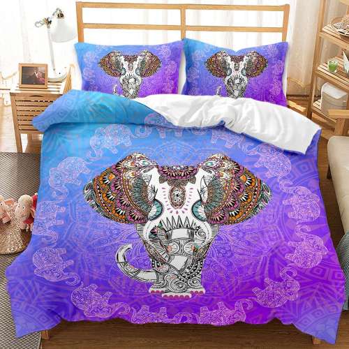 Wild Animal Cartoon Elephant Print Bedding Full Twin Queen King Duvet Covers Bedding Set