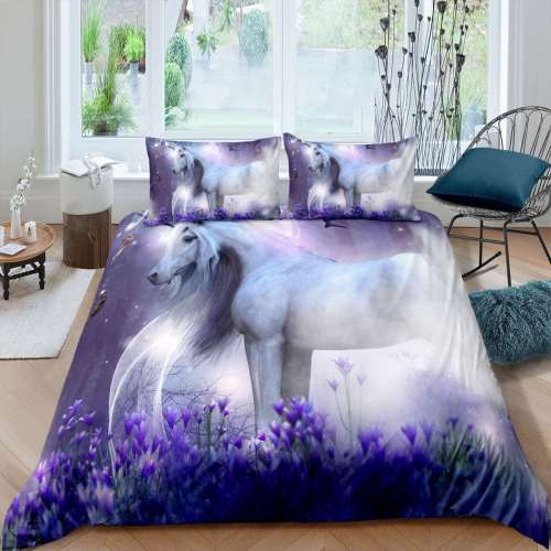Wild Animal Horse Unicorn Print Bedding Full Twin Queen King Duvet Covers Bedding Set