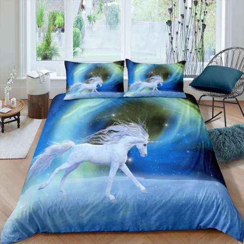Wild Animal Horse Unicorn Print Bedding Full Twin Queen King Duvet Covers Bedding Set