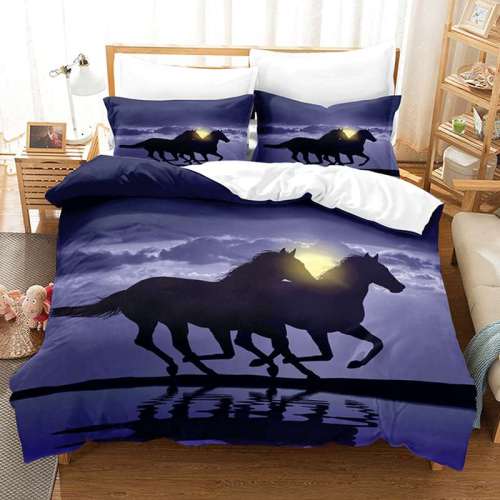 Wild Animal Horse Print Bedding Full Twin Queen King Duvet Covers Bedding Set