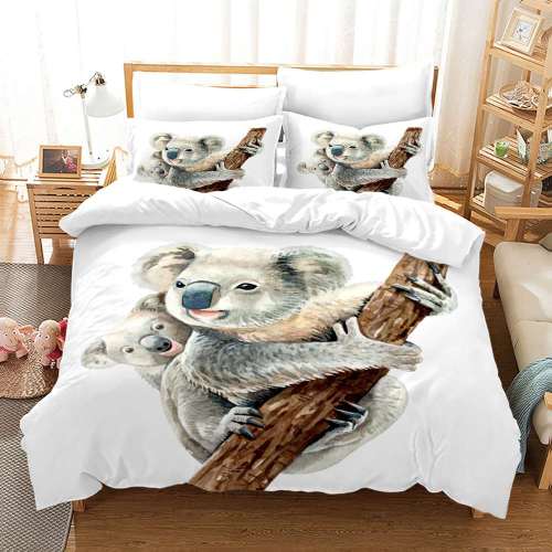 Wild Animal Cute Koala Print Bedding Full Twin Queen King Duvet Covers Bedding Set For Kids Teens Children