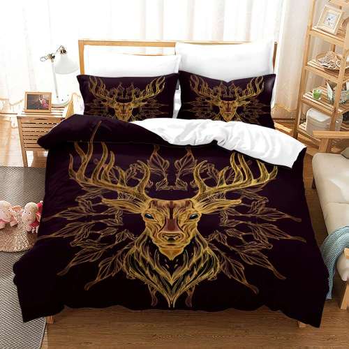Wild Animal Cartoon Deer Print Bedding Full Twin Queen King Duvet Covers Bedding Set For Kids Teens Children
