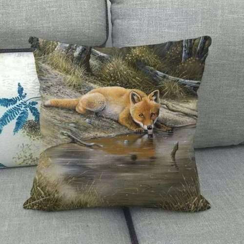 Home Decorations Wild Animal Fox Throw Pillow Case Sofa Couch Pillowcase Cushion Cover