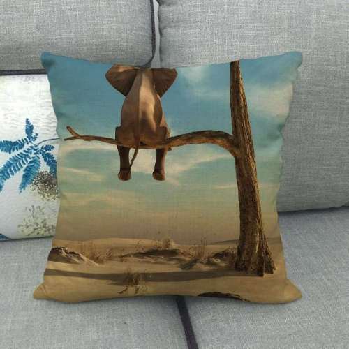 Elephant Print Pillow