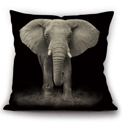 Black Pillow With Elephant