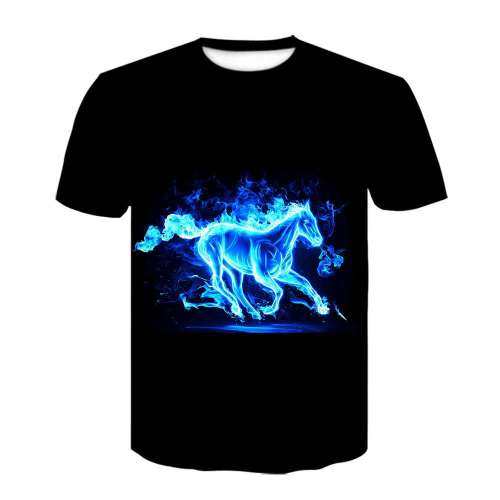 Black Polo Shirt With Blue Horse