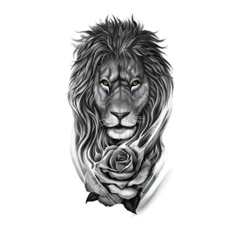 Flower Lion Tattoo