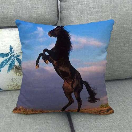 Black Horse Pillow