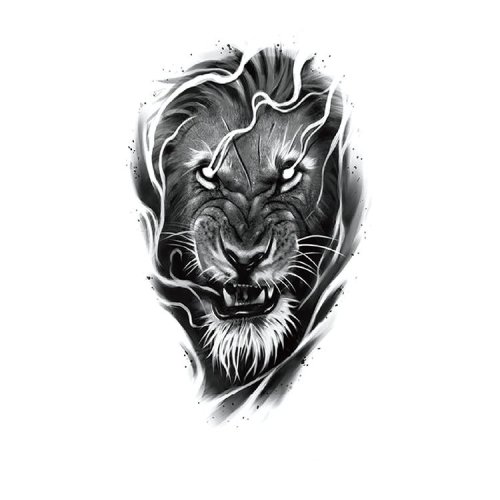 Unisex Temporary Lion Tattoo Sticker