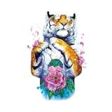 Tiger And Flower Tattoo