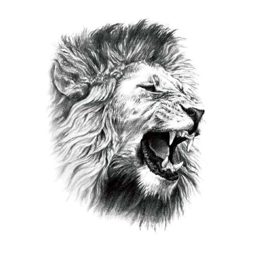 Unisex Temporary Lion Tattoo Sticker