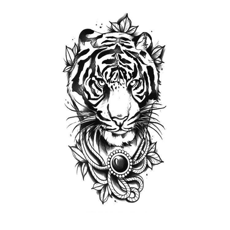 Tiger Head Tattoo Design Vector File by Rsdesigns  Codester