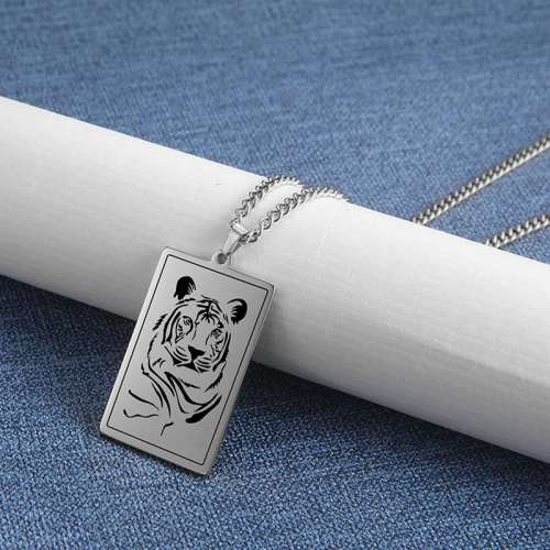 Unisex Stainless Steel Tiger Necklace