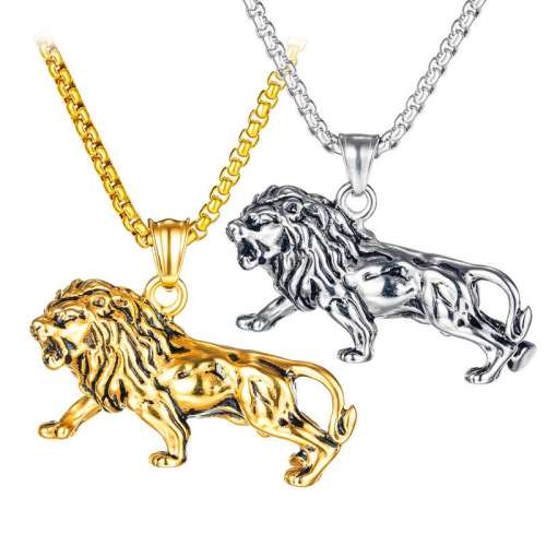 Mens Lion Pendant Necklace