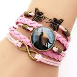 Howling Wolf Leather Bracelet
