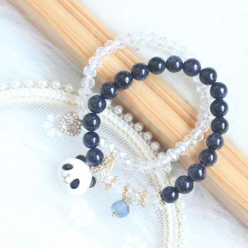 Crystal Panda Charm Bracelet
