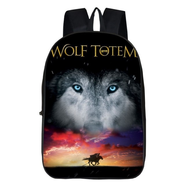 Backpack With Wolf Design