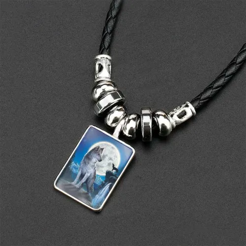 Wolf Necklace Womens