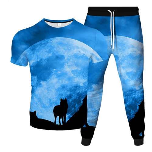 Mens Wolf Shirt Pant Set