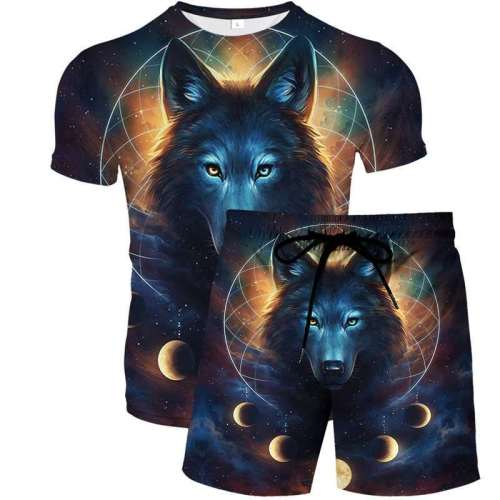 Wolf Shirt Shorts Set