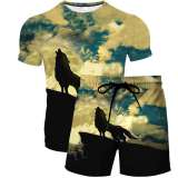 Wolf Shirt Shorts Set