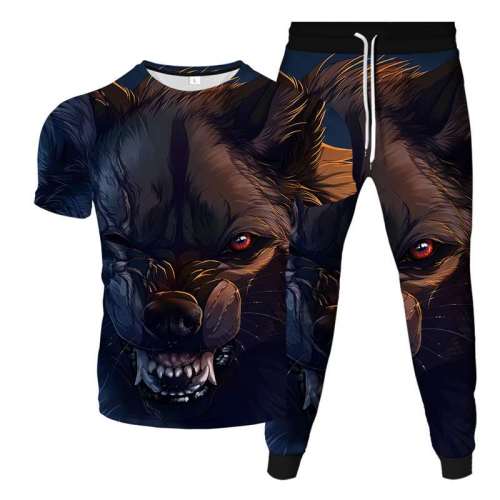 3D Wolf Shirt Pant Set