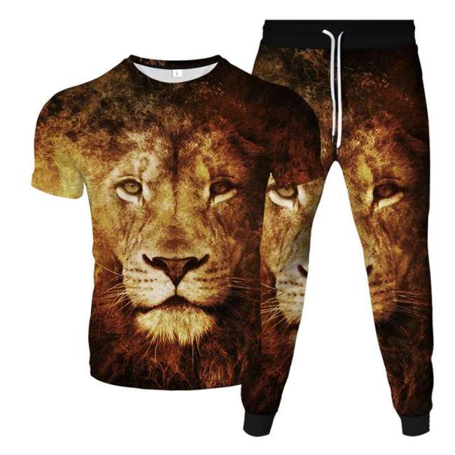 3D Lion Shirt Pant Set