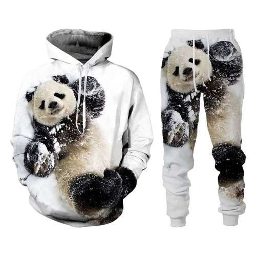 Panda Hoodie Pant Set