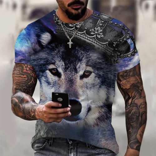 Family Matching T-shirt Mens Wolf T shirt