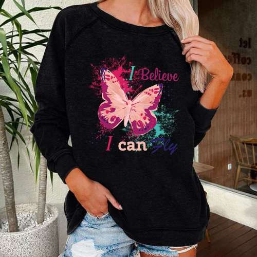 Sweatshirt With Butterfly