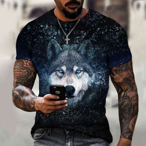 Family Matching T-shirt Wolf Shirt Mens