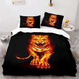 Fire Tiger Print Bed Sheets