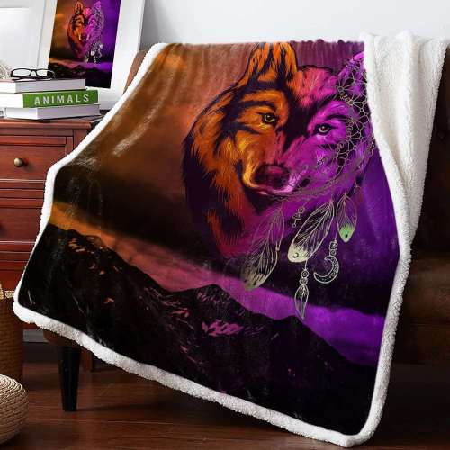 Plush Wolf Blanket