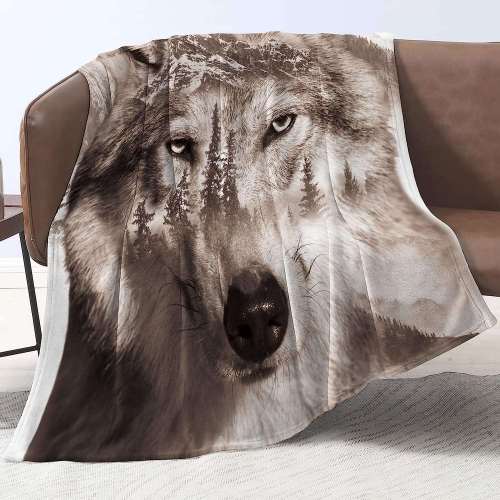 Large Wolf Blanket