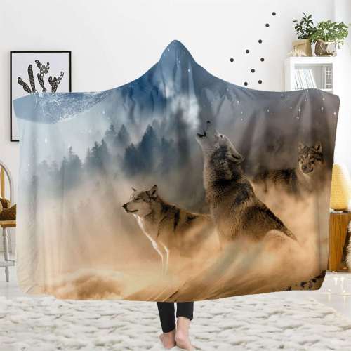 Hooded Blanket Wolf