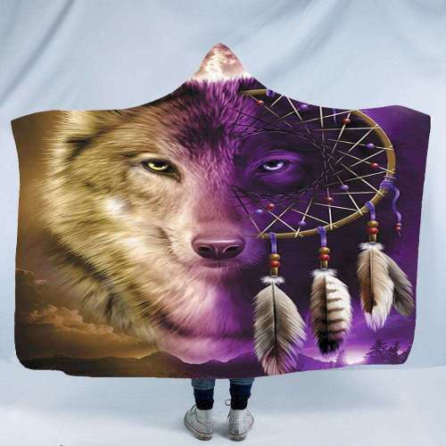 Hooded Wolf Blanket