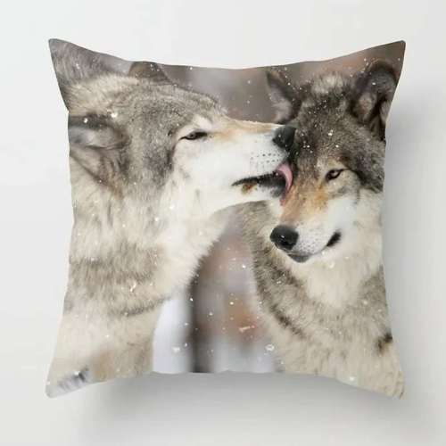 Wolf Couples Print Pillowcase