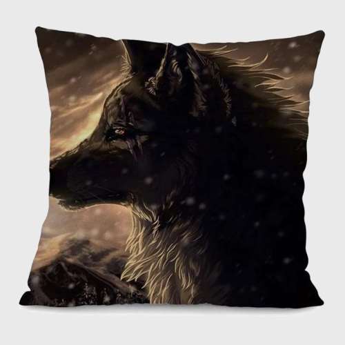 Black Wolf Cushion Case
