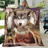 Cozy Dreamcatcher Wolf Blankets