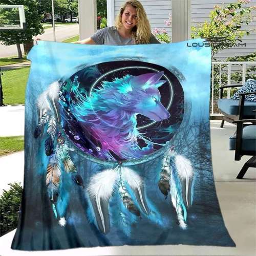 Dreamcatcher Wolf Blankets