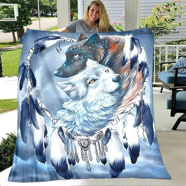 Dreamcatcher Wolf Blankets