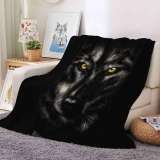 Black Wolf Plush Blanket