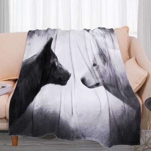 Yin & Yang Wolf Blanket