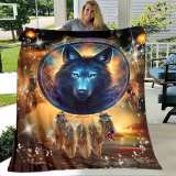 Galaxy Dreamcatcher Wolf Blankets