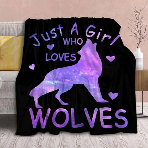 Just A Girl Who Loves Wolves Blanket