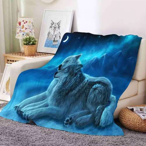 Wolf Lovers Moon Blanket